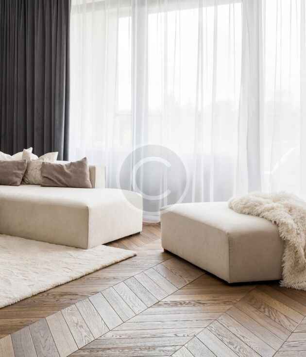 Light brushed chevron hardwood
